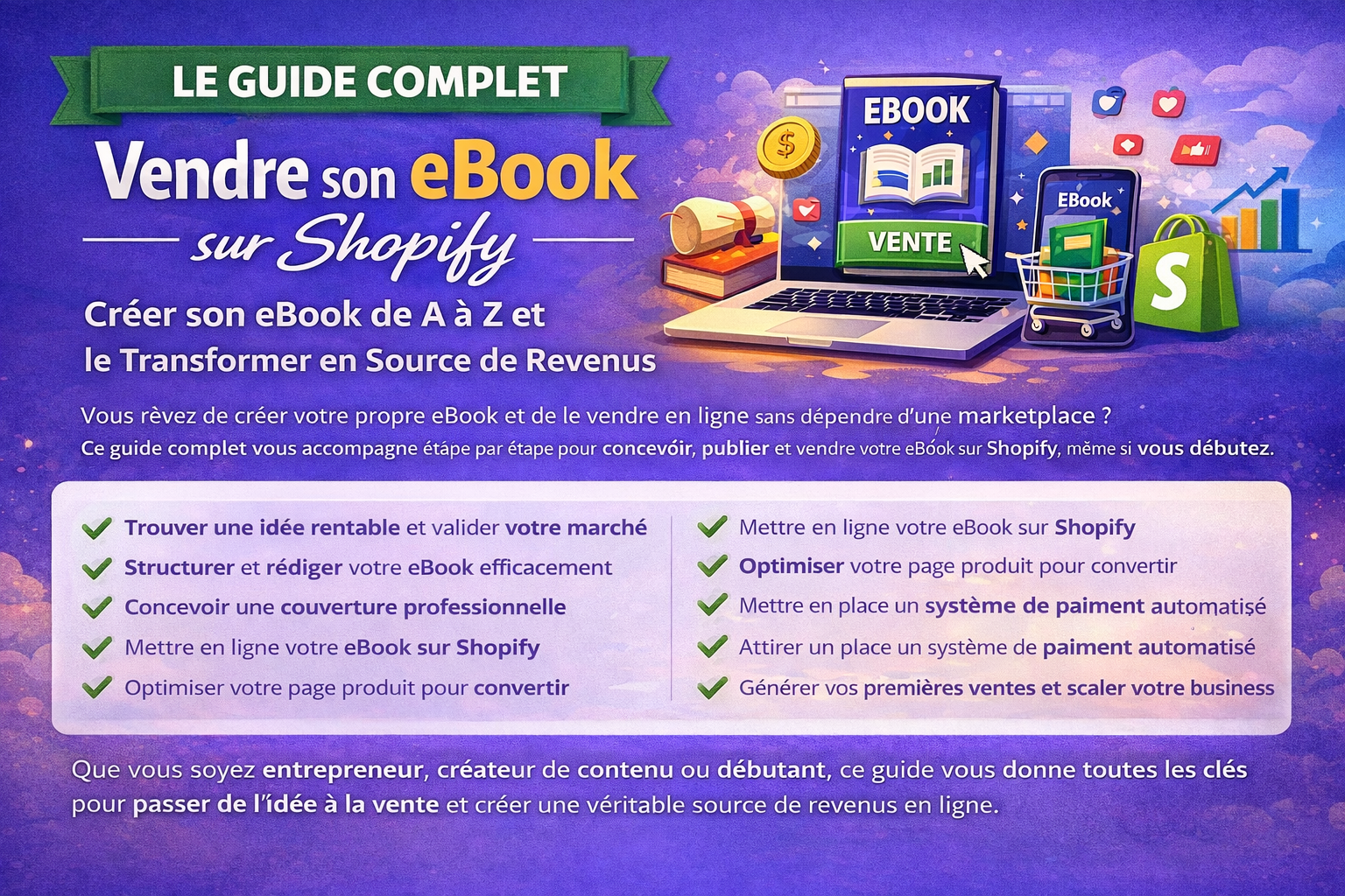 Créer son eBook de A à Z et le Transformer en Source de Revenus    guide complet en 1